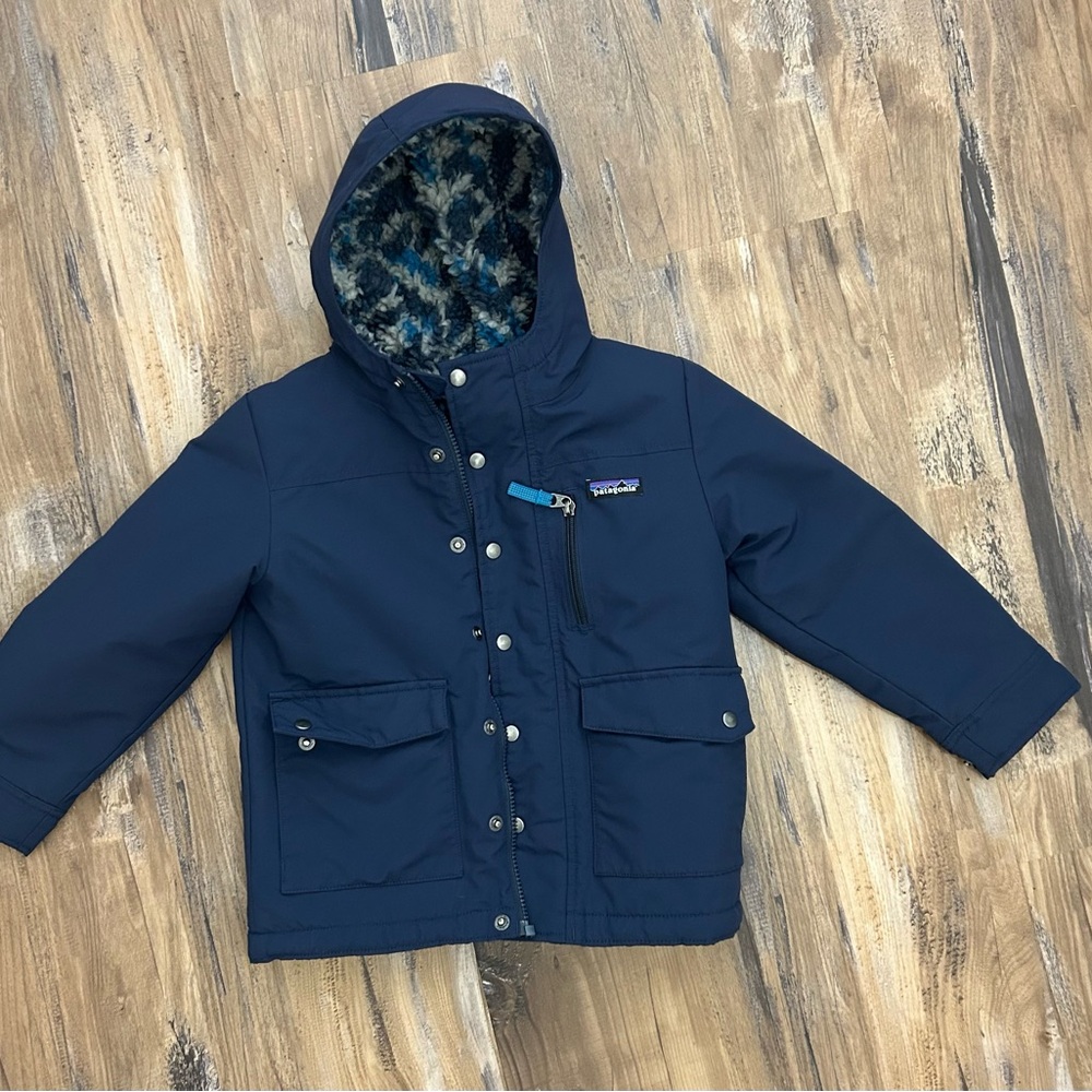 Patagonia Kids Navy Hooded Puffer Jacket